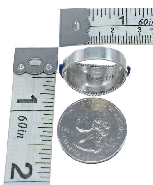 Zuni Opal Inlay Sterling Silver Ring Size 8-1/2 NN20617